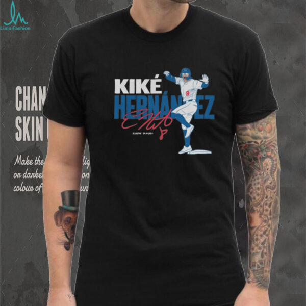 Official Kiké Hernández Los Angeles Dodgers MLB Slash Line Signature Painting t shirt