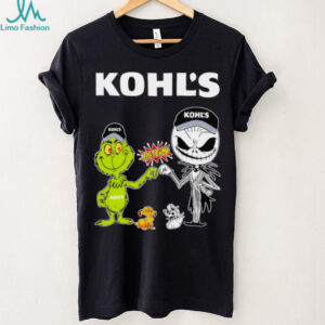 Official Kohl’s Merch Grinch And Jack Skellington Fist Bump Kohl’s Halloween Shirt