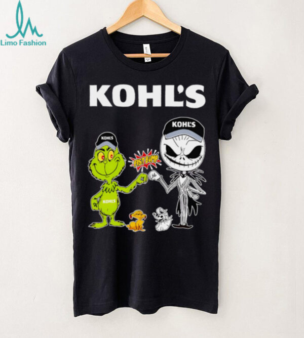 Official Kohl’s Merch Grinch And Jack Skellington Fist Bump Kohl’s Halloween Shirt