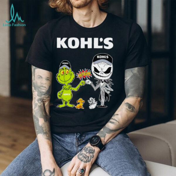 Official Kohl’s Merch Grinch And Jack Skellington Fist Bump Kohl’s Halloween Shirt
