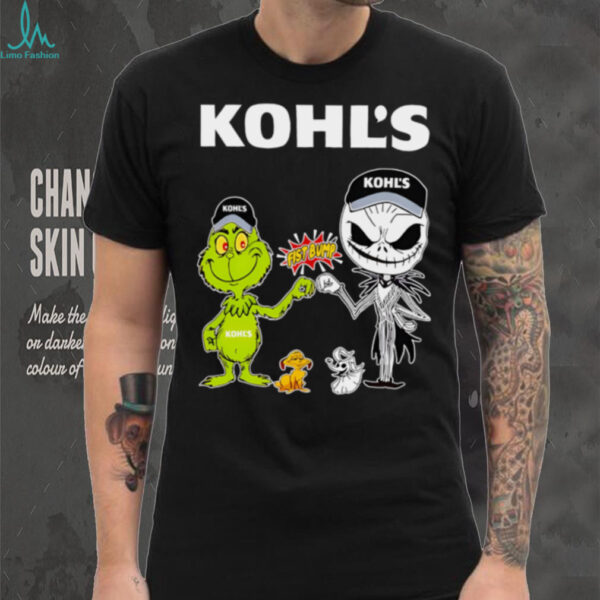 Official Kohl’s Merch Grinch And Jack Skellington Fist Bump Kohl’s Halloween Shirt