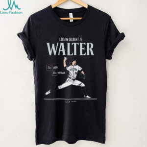 Official Logan Gilbert is Walter Seattle Mariners Baseball MLB Slash Line Signature t shirt