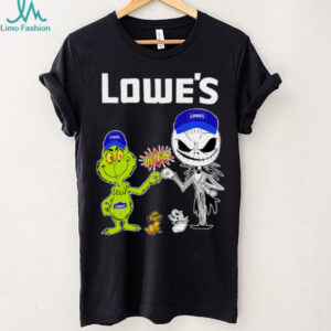 Official Lowe’s Merch Grinch And Jack Skellington Fist Bump Lowe’s Halloween Hoodie