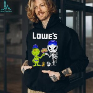 Official Lowe’s Merch Grinch And Jack Skellington Fist Bump Lowe’s Halloween Hoodie