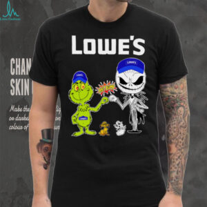 Official Lowe’s Merch Grinch And Jack Skellington Fist Bump Lowe’s Halloween Hoodie