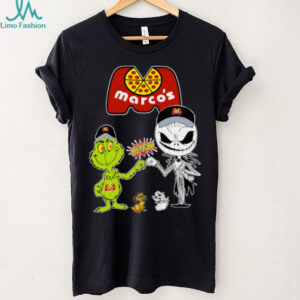 Official Marco’s Merch Grinch And Jack Skellington Fist Bump Marco’s Halloween Hoodie