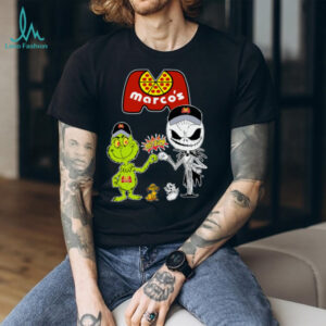 Official Marco’s Merch Grinch And Jack Skellington Fist Bump Marco’s Halloween Hoodie