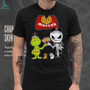 Official Marco’s Merch Grinch And Jack Skellington Fist Bump Marco’s Halloween Hoodie