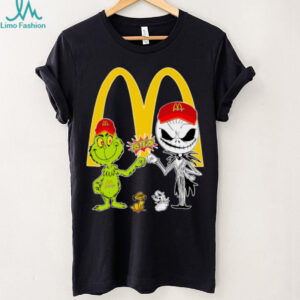 Official McDonald’s Merch Grinch And Jack Skellington Fist Bump McDonald’s Halloween Hoodie