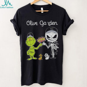 Official Olive Garden Merch Grinch And Jack Skellington Fist Olive Garden Halloween Hoodie