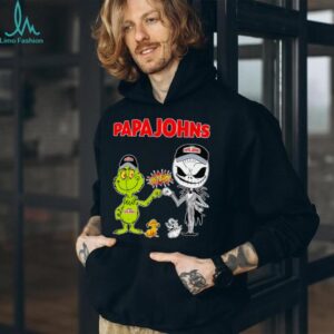 Official Papa Johns Merch Grinch And Jack Skellington Fist Bump Papa Johns Halloween