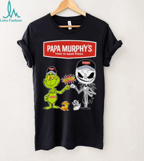 Official Papa Murphy’s Merch Grinch And Jack Skellington Fist Bump Papa Murphy’s Halloween