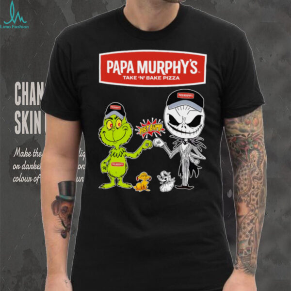 Official Papa Murphy’s Merch Grinch And Jack Skellington Fist Bump Papa Murphy’s Halloween