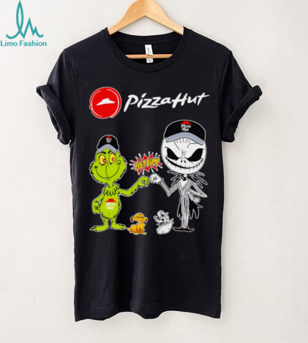 Official Pizza Hut Merch Grinch And Jack Skellington Fist Bump Pizza Hut Halloween