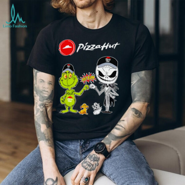 Official Pizza Hut Merch Grinch And Jack Skellington Fist Bump Pizza Hut Halloween