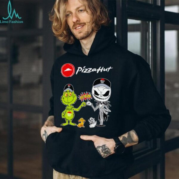 Official Pizza Hut Merch Grinch And Jack Skellington Fist Bump Pizza Hut Halloween