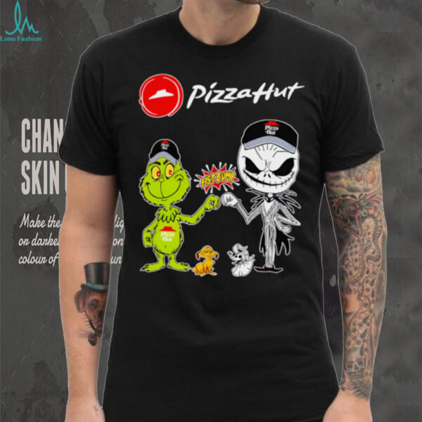 Official Pizza Hut Merch Grinch And Jack Skellington Fist Bump Pizza Hut Halloween