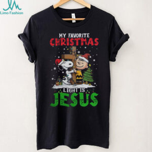 Official Snoopy Charlie Brown My Favorite Christmas Light Is Jesus Shirt