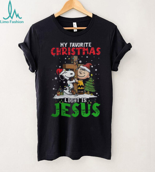Official Snoopy Charlie Brown My Favorite Christmas Light Is Jesus Shirt