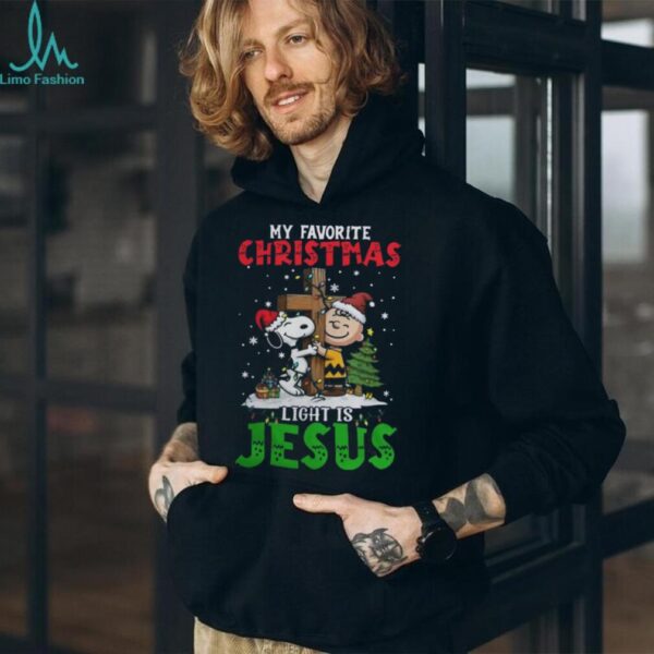 Official Snoopy Charlie Brown My Favorite Christmas Light Is Jesus Shirt
