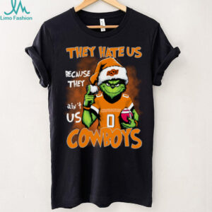 Official The Grinch They Hate Us Because Ain’t Us Oklahoma State Cowboys Christmas Shirt