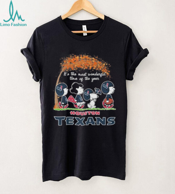 Official The Peanuts X Houston Texans It’s The Most Wonderful Time Of The Year Shirt