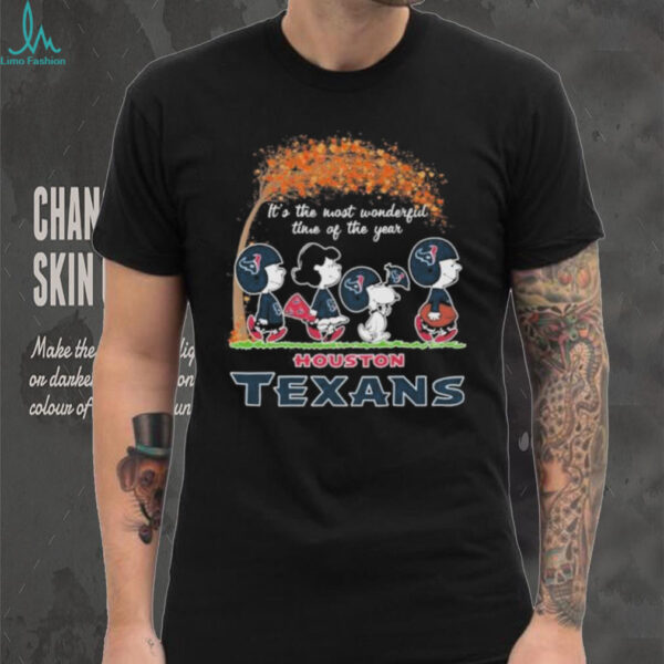 Official The Peanuts X Houston Texans It’s The Most Wonderful Time Of The Year Shirt