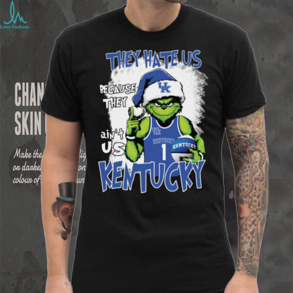 Official They Hate Us Because Ain’t Grinch Kentucky Wildcats Basketball Christmas Shirt