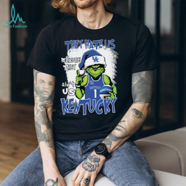 Official They Hate Us Because Ain’t Grinch Kentucky Wildcats Basketball Christmas Shirt