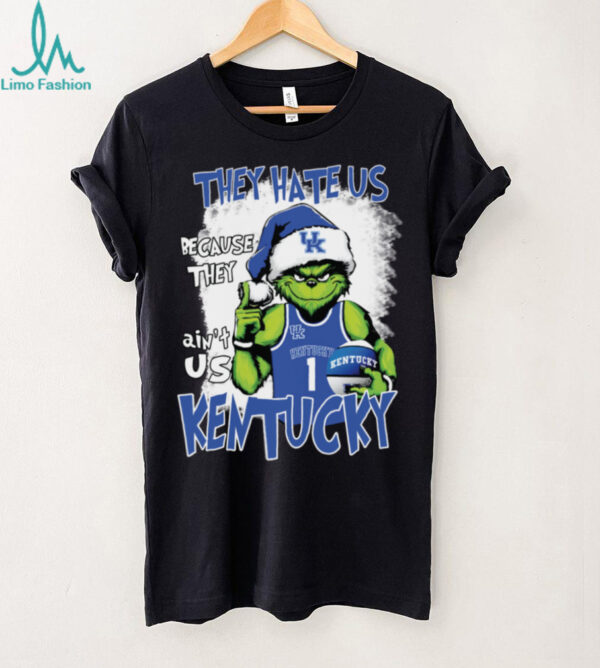 Official They Hate Us Because Ain’t Grinch Kentucky Wildcats Basketball Christmas Shirt
