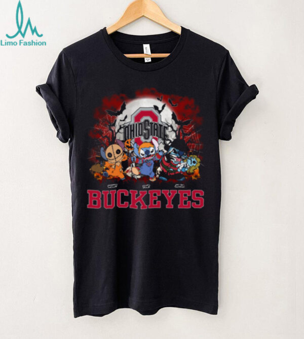 Ohio State Buckeyes Horror Stitch Halloween Tee – Custom NCAA Football Shirt – Personalized Spooky Gift for Men, Women & Kids