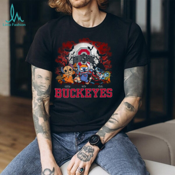 Ohio State Buckeyes Horror Stitch Halloween Tee – Custom NCAA Football Shirt – Personalized Spooky Gift for Men, Women & Kids