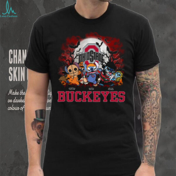 Ohio State Buckeyes Horror Stitch Halloween Tee – Custom NCAA Football Shirt – Personalized Spooky Gift for Men, Women & Kids