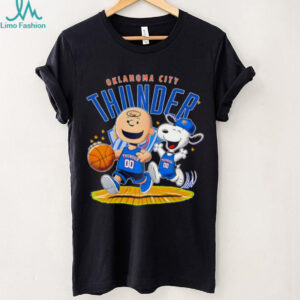 Oklahoma City Thunder X Charlie Brown And Snoopy Playing Basketball Shirt