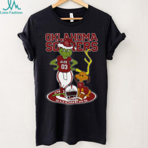 Oklahoma Sooners Grinch and Dog Holiday Shirt – Custom Name NCAA Football Tee – Personalized Christmas Gift & Game Day Wear