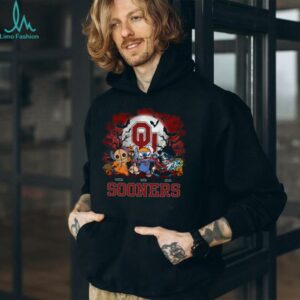 Oklahoma Sooners Spooky Stitch Horror Shirt – Personalized NCAA Football Tee – Custom Halloween Gift for Sports Fans & Families