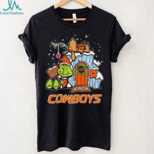 Oklahoma State Cowboys Grinch and Snoopy Nuts Welcome Christmas T Shirt