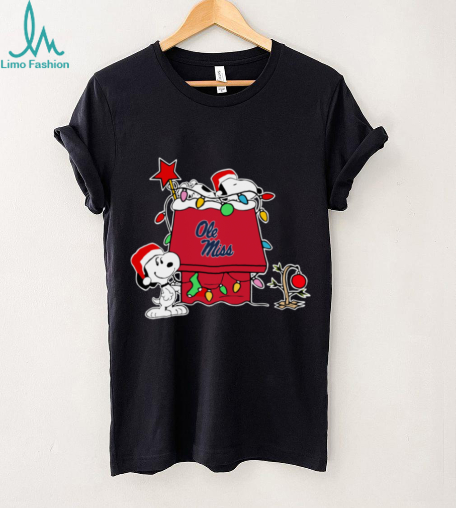 Ole Miss Rebels Football Snoopy Christmas Holiday 2025 T Shirt