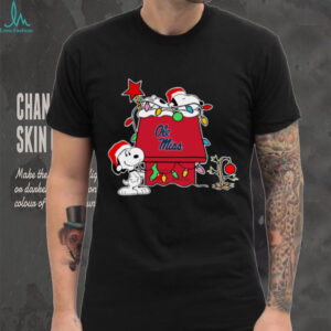 Ole Miss Rebels Football Snoopy Christmas Holiday 2025 T Shirt