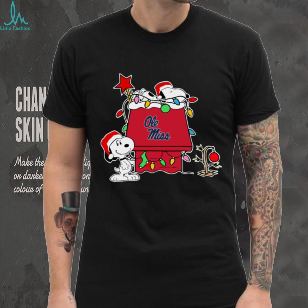 Ole Miss Rebels Football Snoopy Christmas Holiday 2025 T Shirt