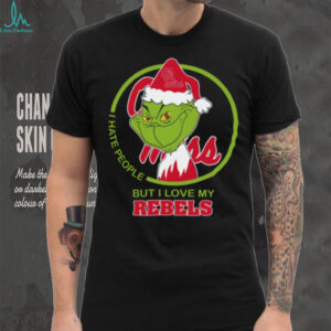 Ole Miss Rebels Grinch Christmas T Shirt Hates People But Loves Football