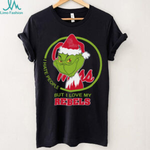 Ole Miss Rebels Grinch Christmas T Shirt Hates People But Loves Football