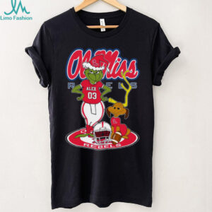 Ole Miss Rebels Grinch with Dog Holiday Tee – Custom Name NCAA Football Shirt – Personalized Christmas Gift & Fan Game Day Outfit