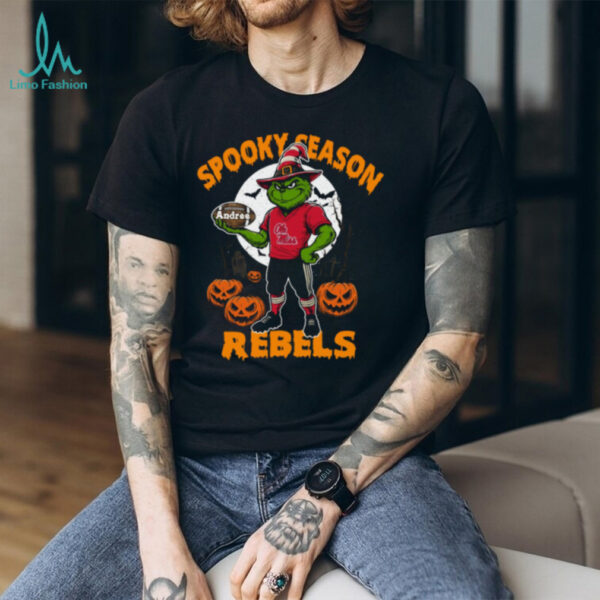 Ole Miss Rebels Halloween Shirt – Spooky Season NCAA Football Tee – Grinch Custom Name College Fan Gift