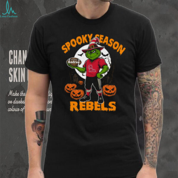 Ole Miss Rebels Halloween Shirt – Spooky Season NCAA Football Tee – Grinch Custom Name College Fan Gift