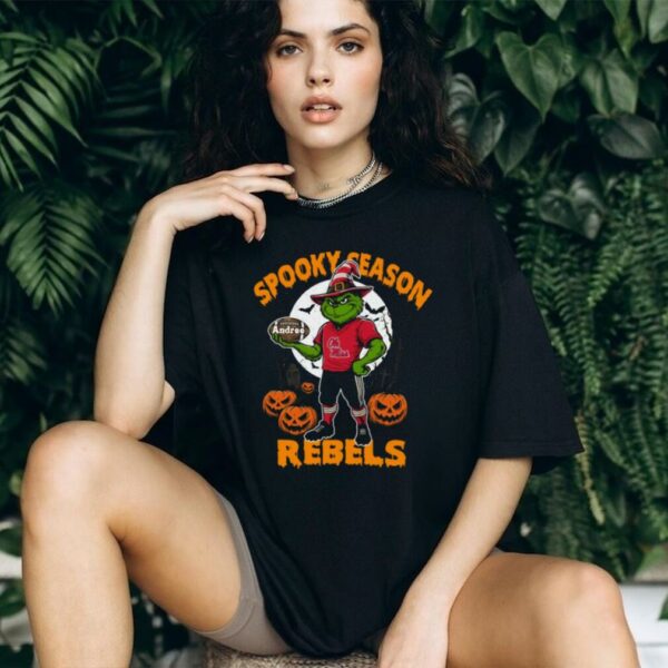 Ole Miss Rebels Halloween Shirt – Spooky Season NCAA Football Tee – Grinch Custom Name College Fan Gift