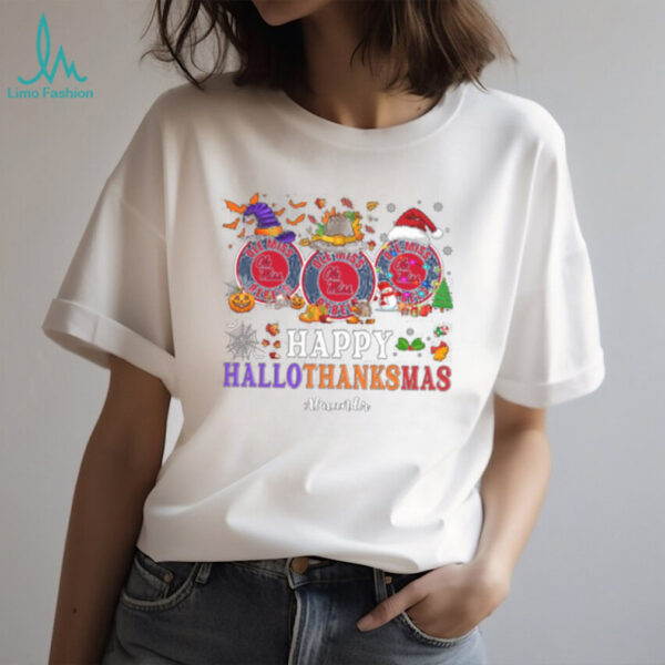 Ole Miss Rebels Happy Hallothanksmas Tee – Custom Name NCAA Football Shirt, Holiday Gift for Fans, Ugly Christmas Outfit Idea