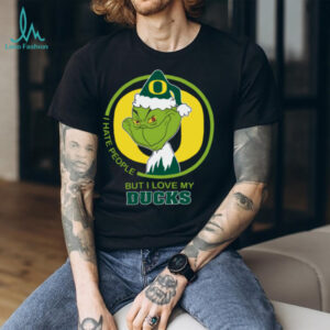 Oregon Ducks Grinch Christmas T Shirt Hates People But Loves Football