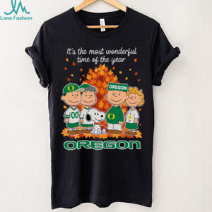 Oregon Ducks x Peanuts Fall T Shirt It’s the Most Wonderful Time of the Year