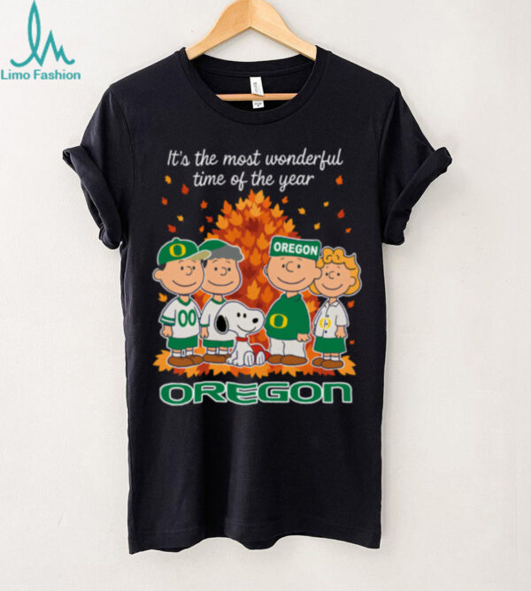 Oregon Ducks x Peanuts Fall T Shirt It’s the Most Wonderful Time of the Year